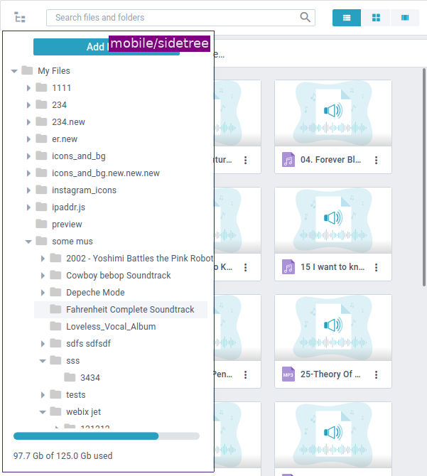 Webix File Manager 7.2 Class maps