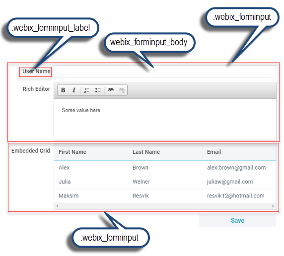 Webix FormInput basic use