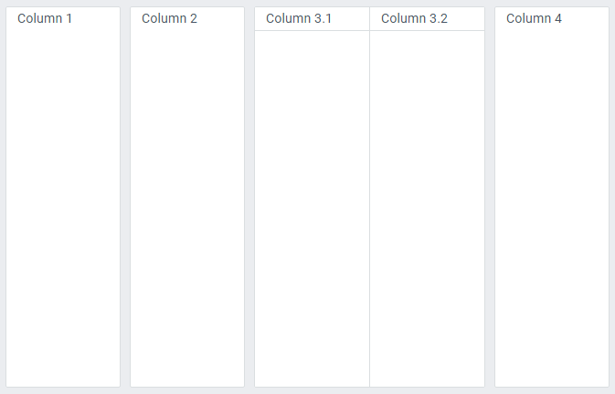 Kanban scheme with subcolumns