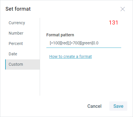 Custom Format Interface